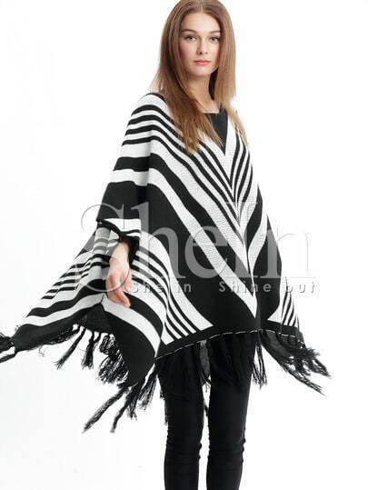 Maglia con maniche a pipistrello nera & bianca immagini