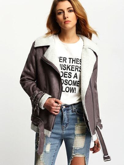 Vestito con risvolto grigio