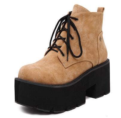 chunky sole brown boots