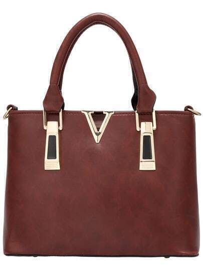 Wine Red Zipper Metallic Embellished PU Bag pictures