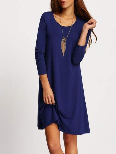 Vestito casual con maniche lunghe blu