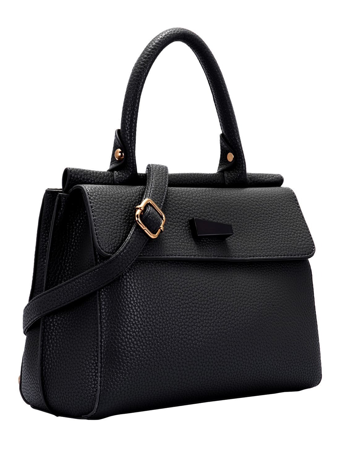 Sac en simili cuir zippé noirFrench SheIn(Sheinside)