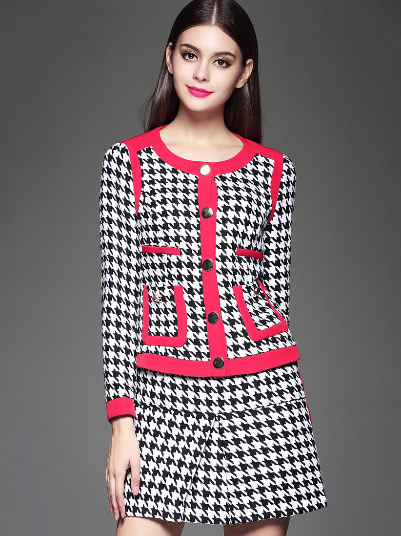shein houndstooth dress