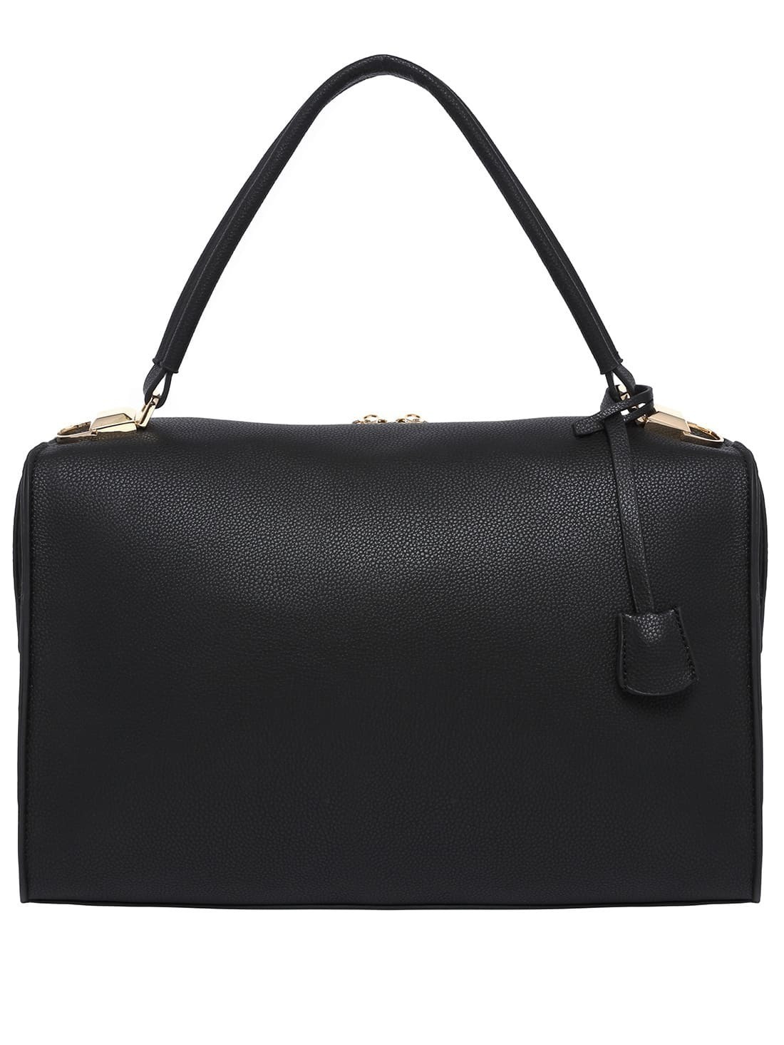 Black Tassel Zipper Shoulder Bag SheIn(Sheinside)