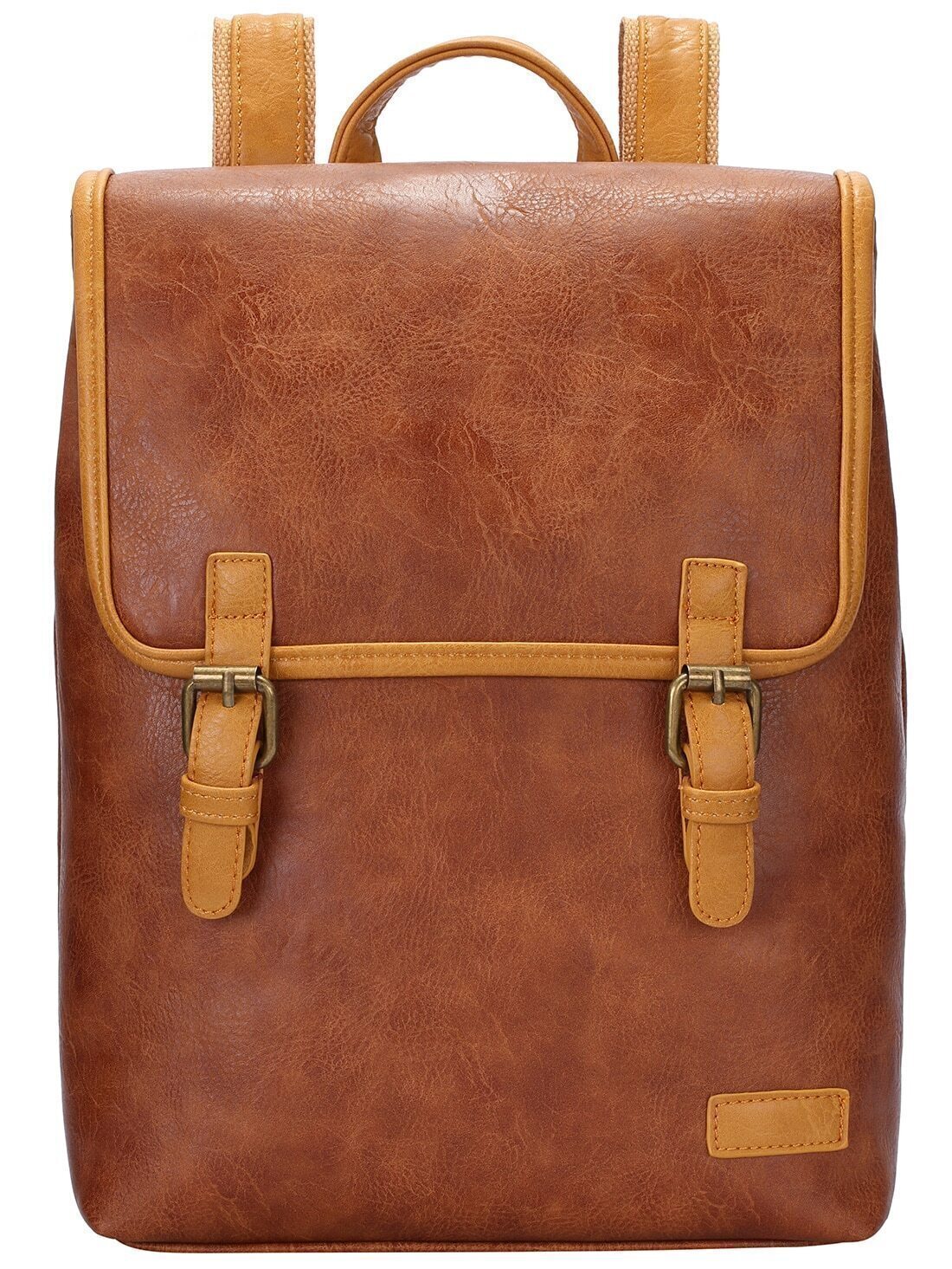 Double Buckles PU Backpacks SheIn(Sheinside)