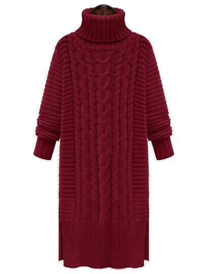 red cable sweater dress