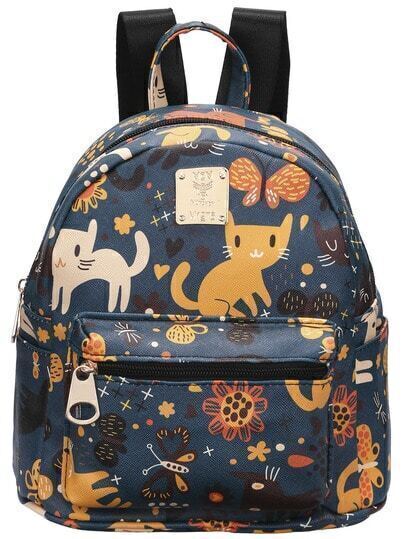 Blue Cats Printing Backpacks