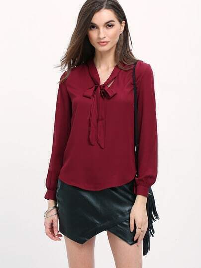 what to wear with burgundy blouse
