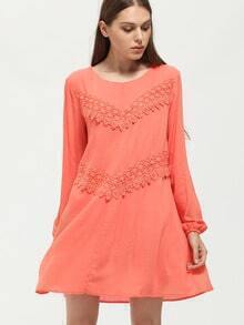 Pink Embellished Keyhole Back Shift Dress