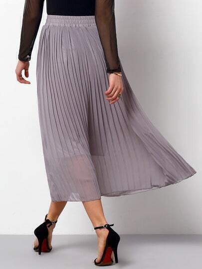 grey chiffon skirt