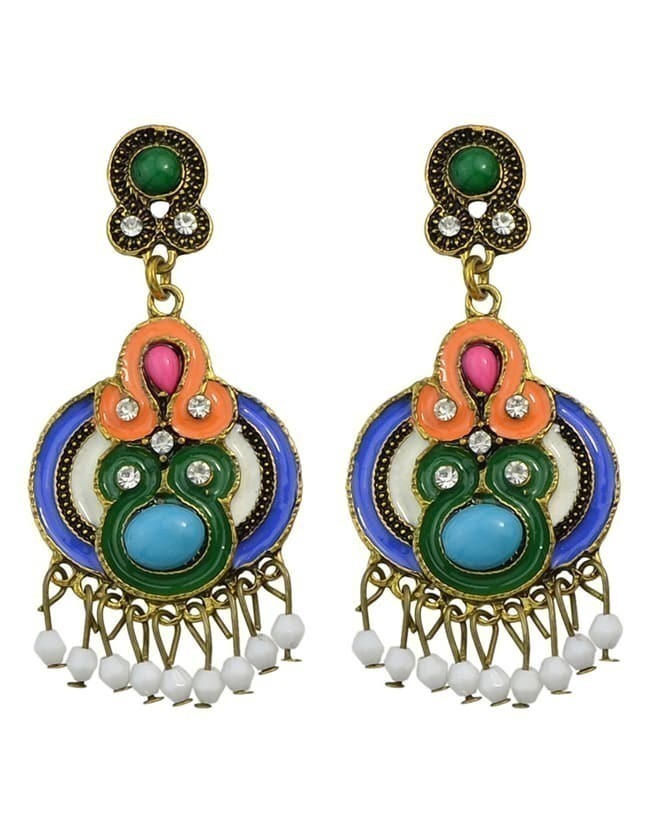 Colorful Enamel Drop Earrings