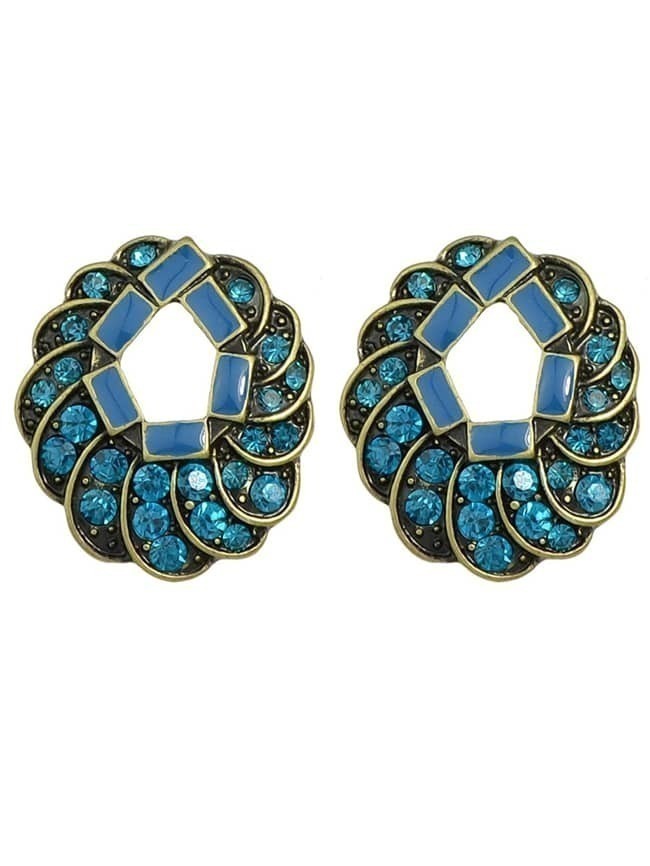 Beautiful Blue Rhinestone Stud Earring