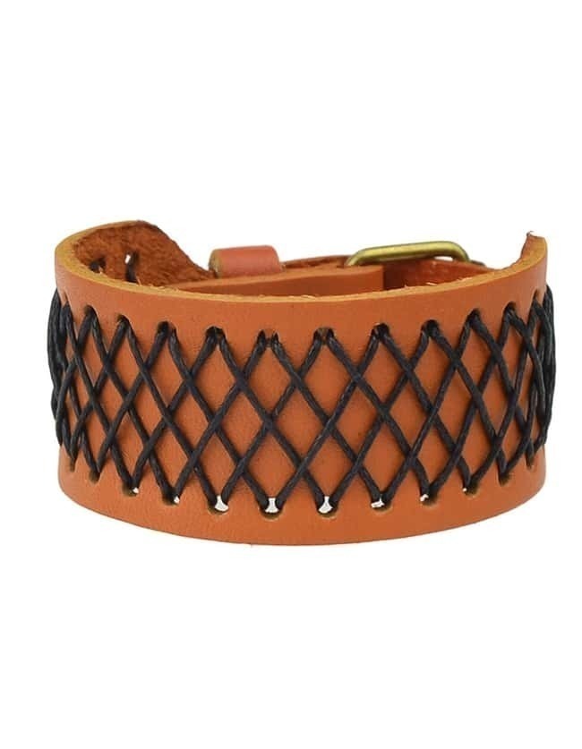 Brown Wide Pu Wrap Bracelet