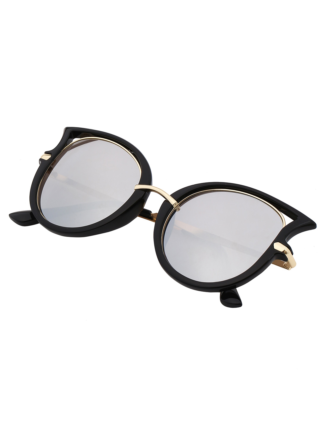 Cutout Cat Eye Silver Lenses Sunglasses