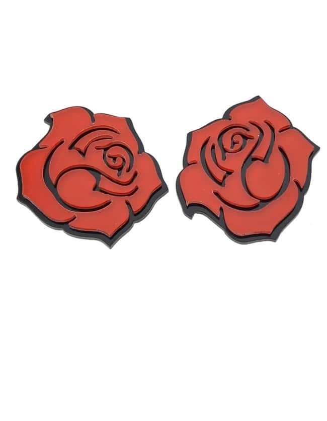 Acrylic Made Rose Flower Earrings