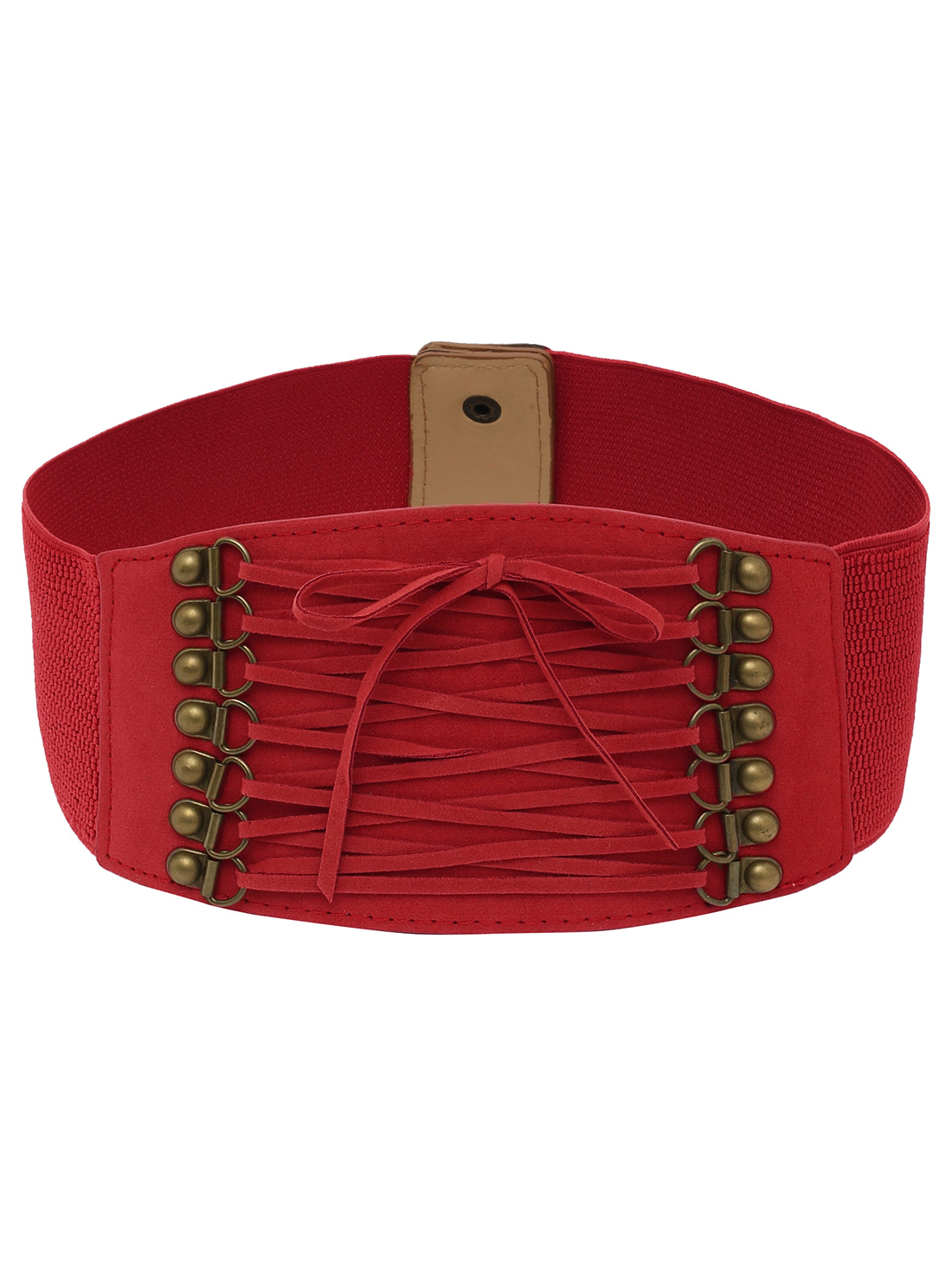 Laceup Front Red Wide Elastic Belt SheIn(Sheinside)