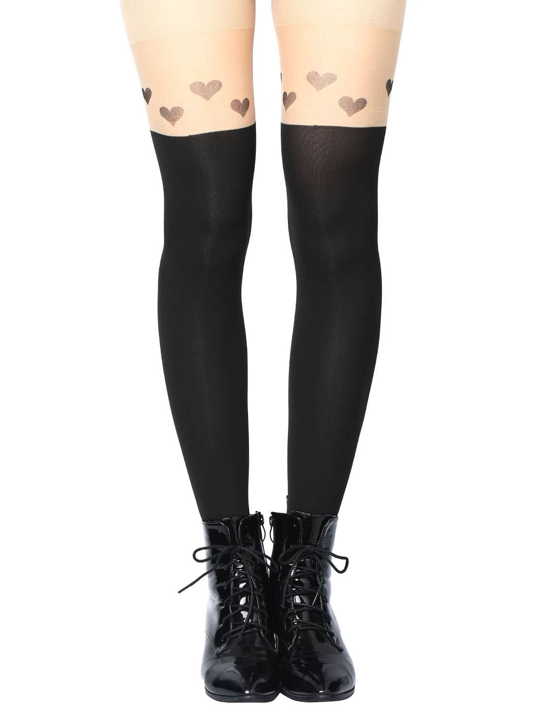 Heart Print Tights