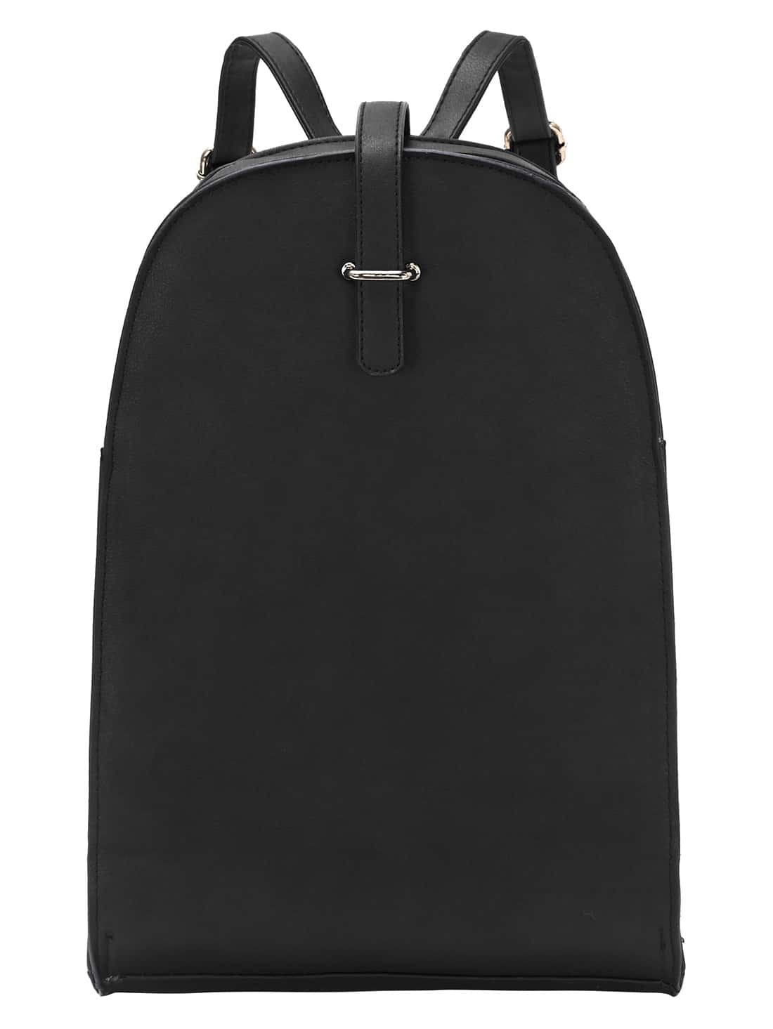 Faux Leather Top Buckle Accent Backpack