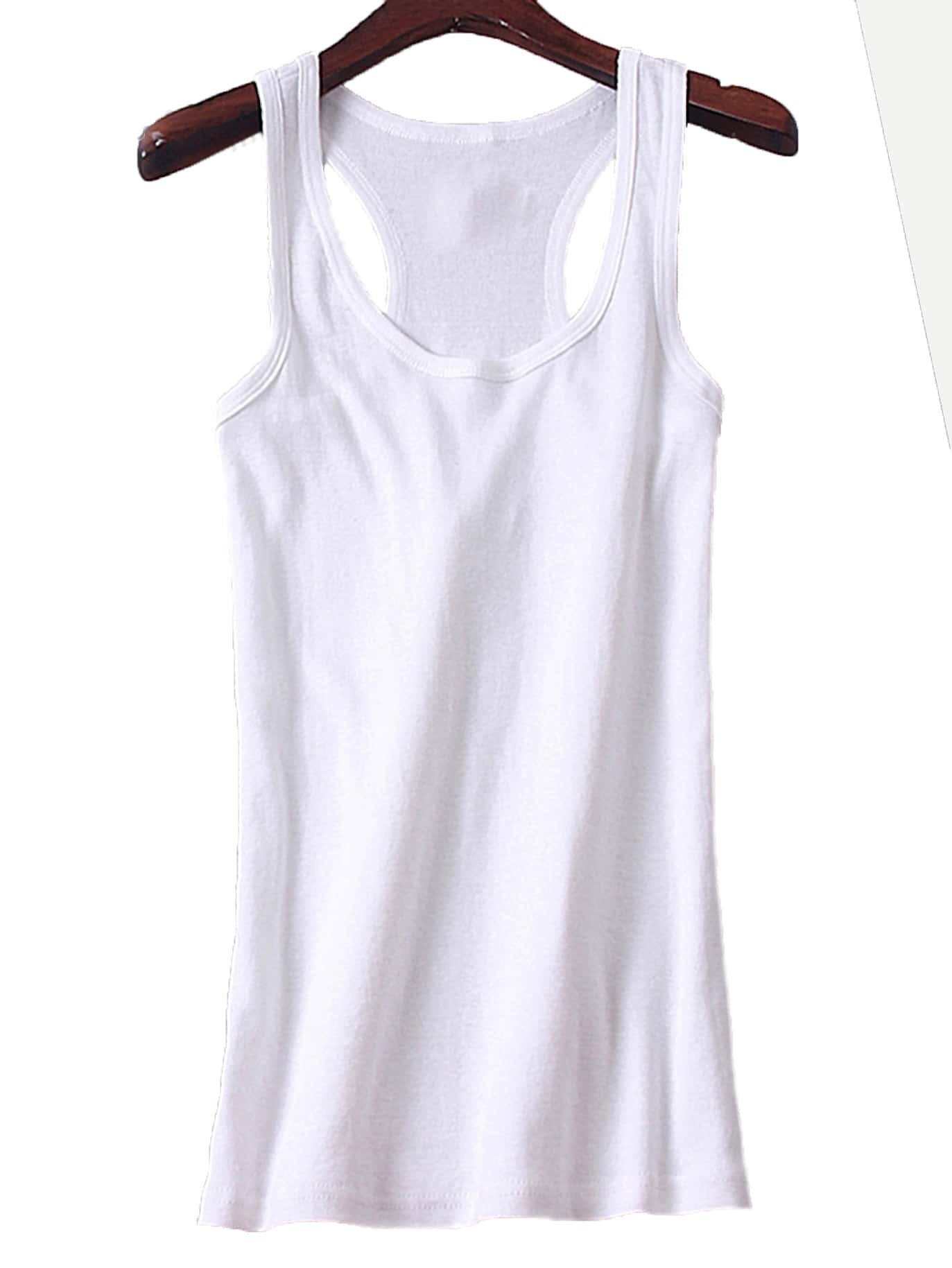 Y-Back White Tank Top