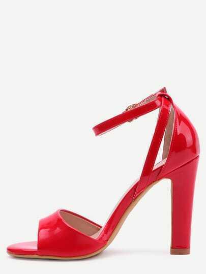 red ankle sandals