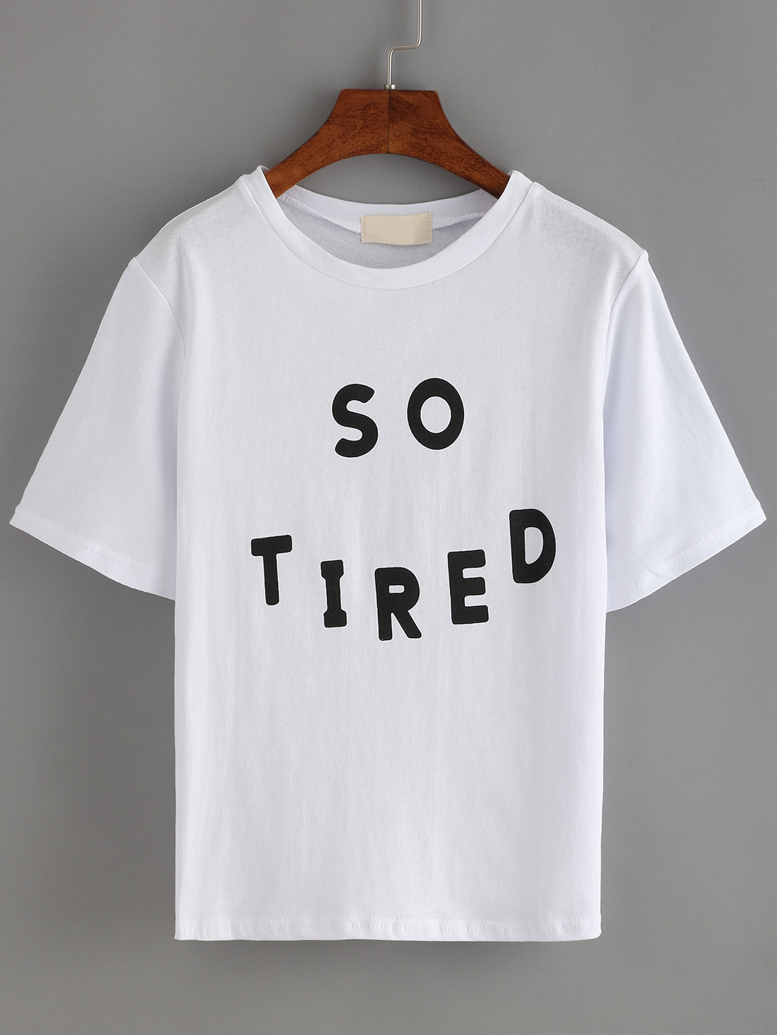 White Letters Print T-shirt