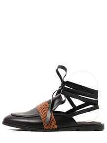 Sandalias serpiente tobillo -negro