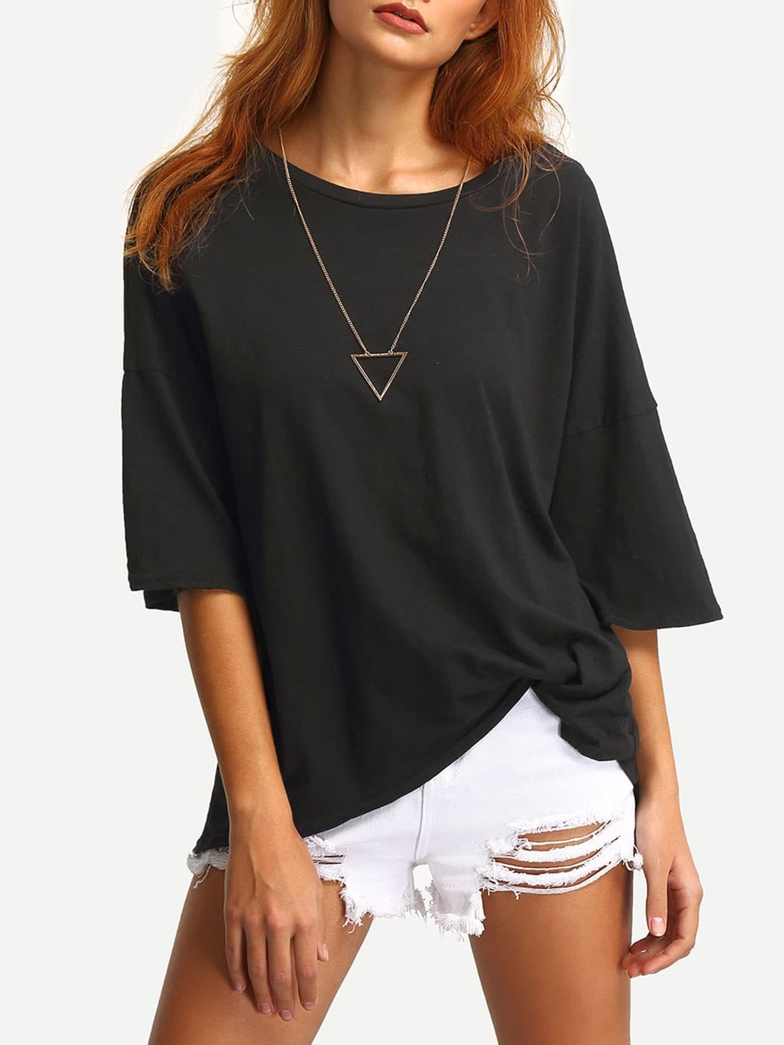 Open Back Drop Shoulder T-shirt