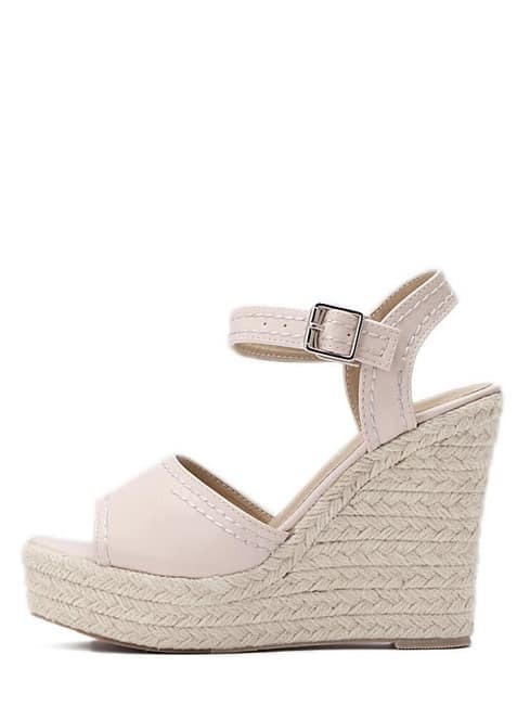 Apricot Peep Toe Platform Slipsole Sandals