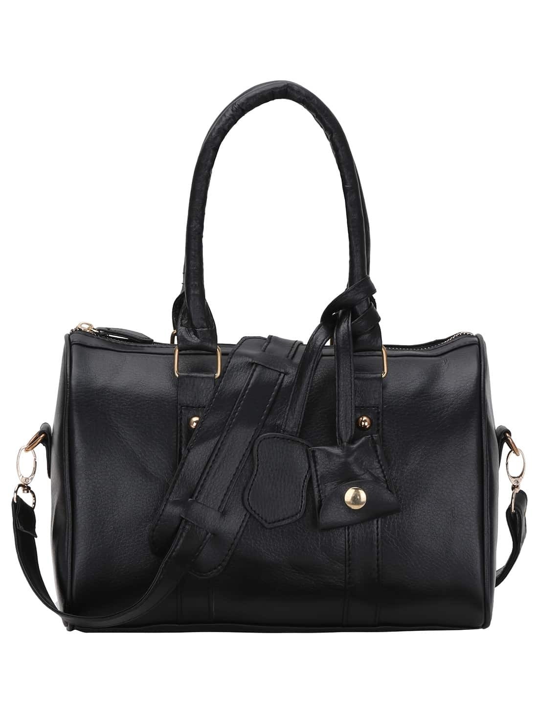 Faux Leather Bowler Bag