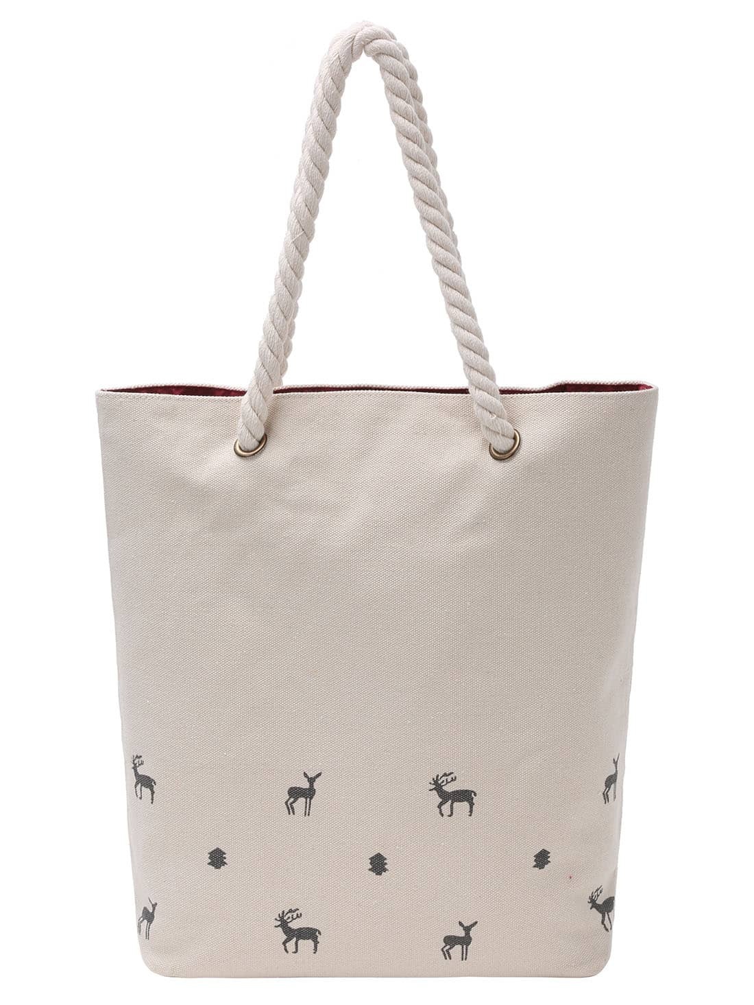 Elk Print Canvas Tote Bag