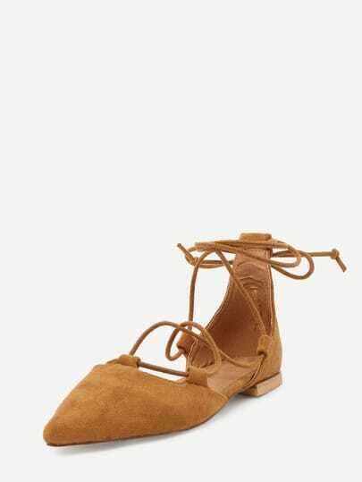 brown strappy flats
