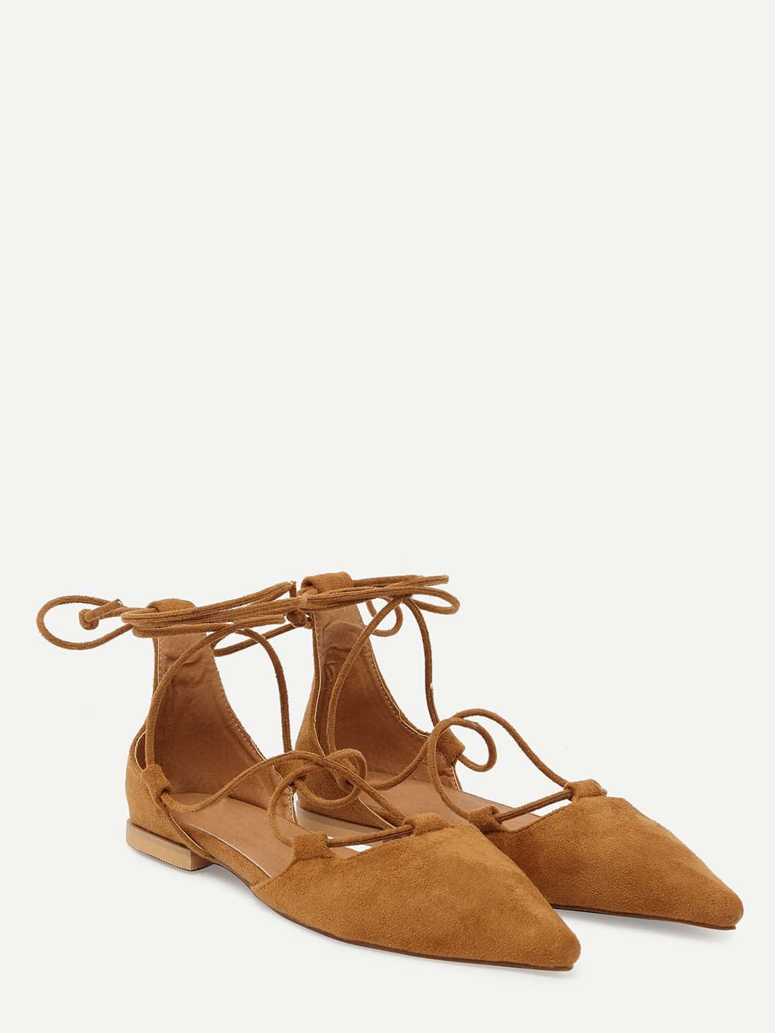 brown strappy flats
