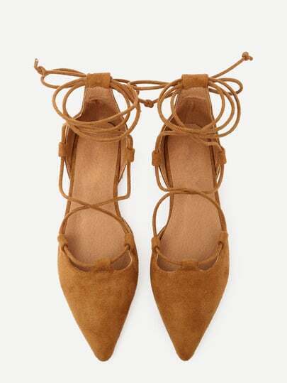 brown strappy flats