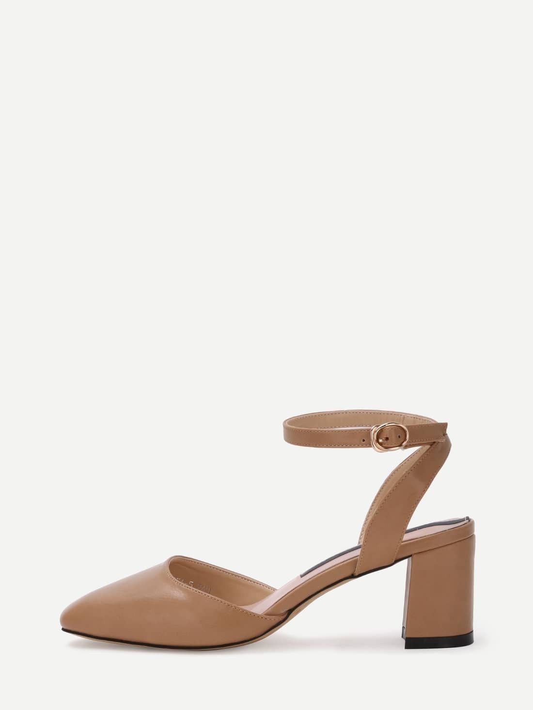 Pointed Out Ankle Strap Chunky Pumps