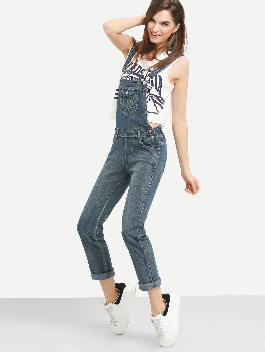 Flap Pocket Bib Overall Jeans