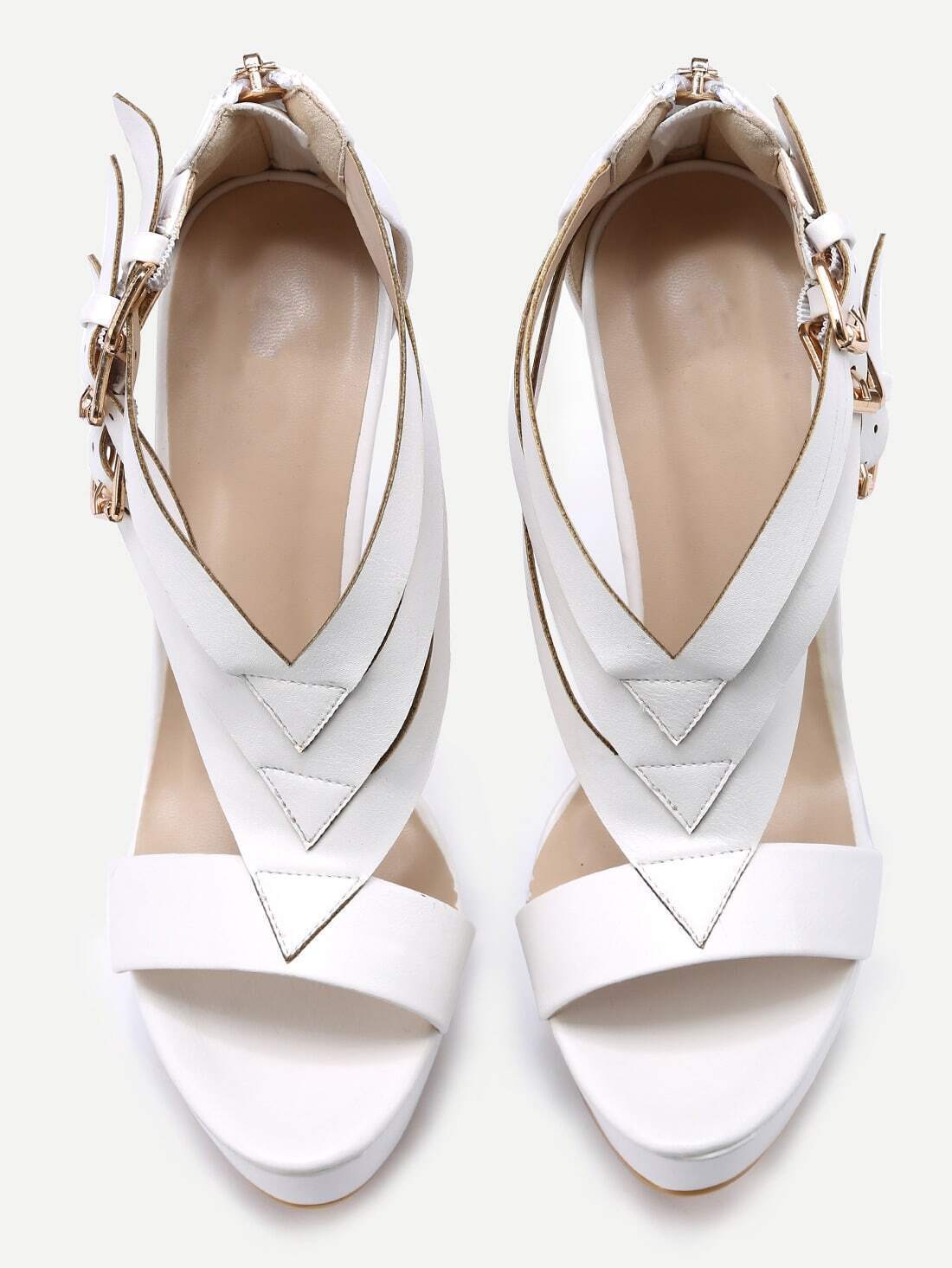 white platform sandals shein