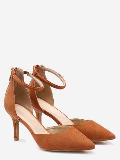 strap heels tan