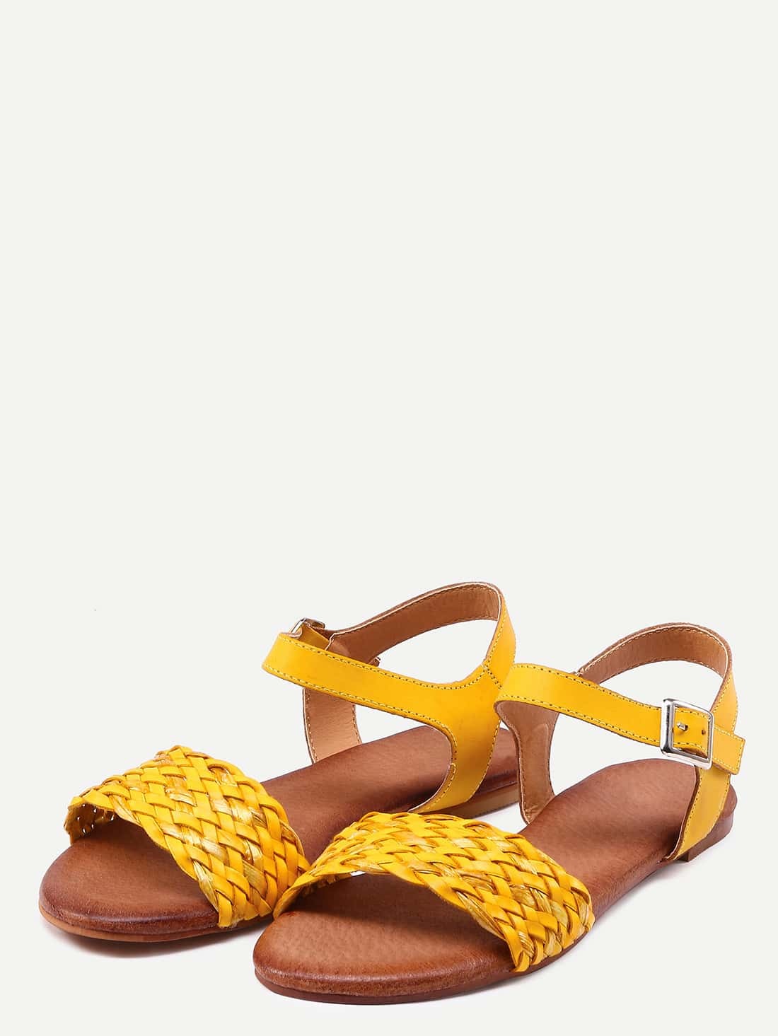 yellow buckle sandals