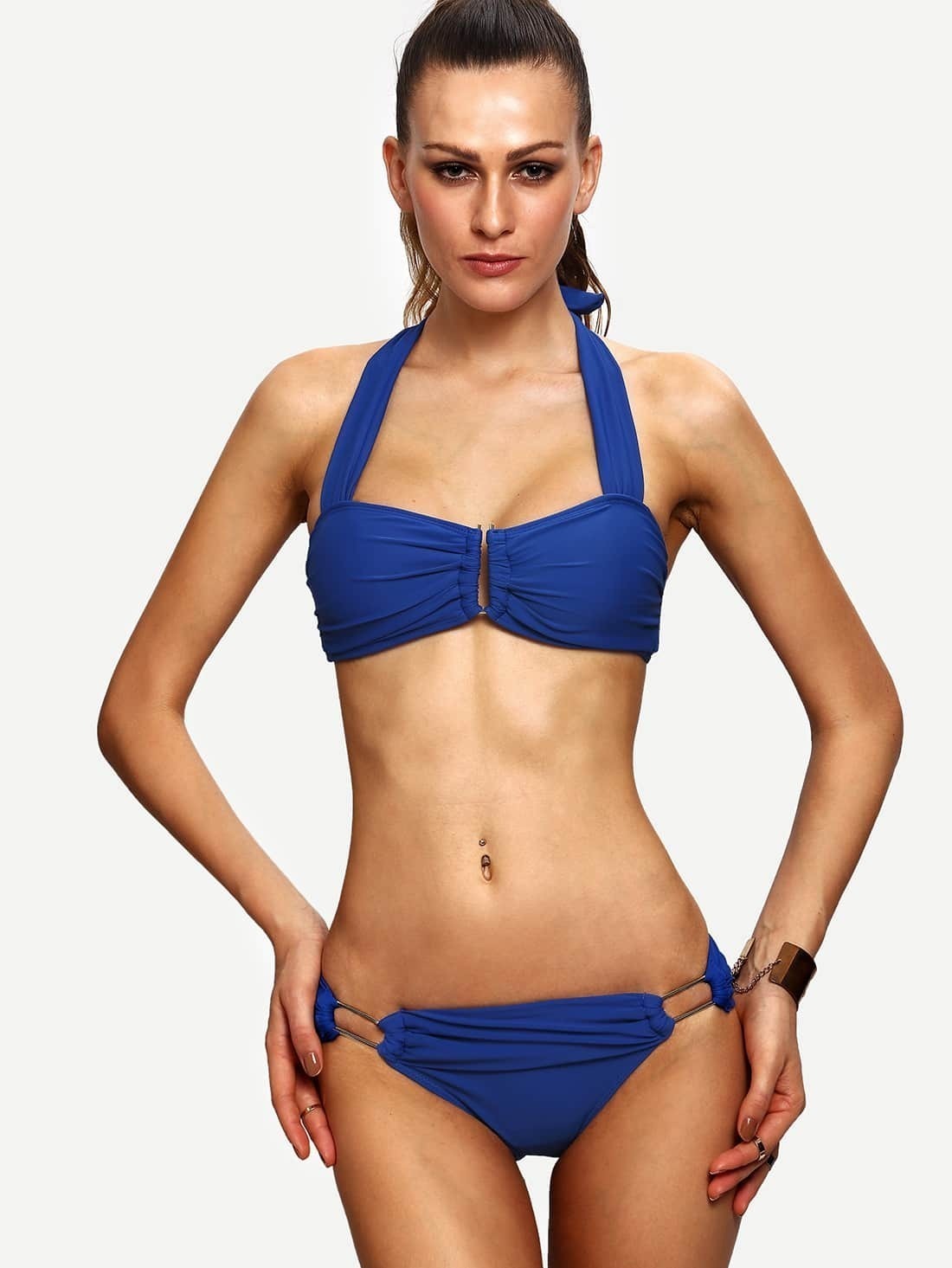 U-Notch Ruched Bikini Set