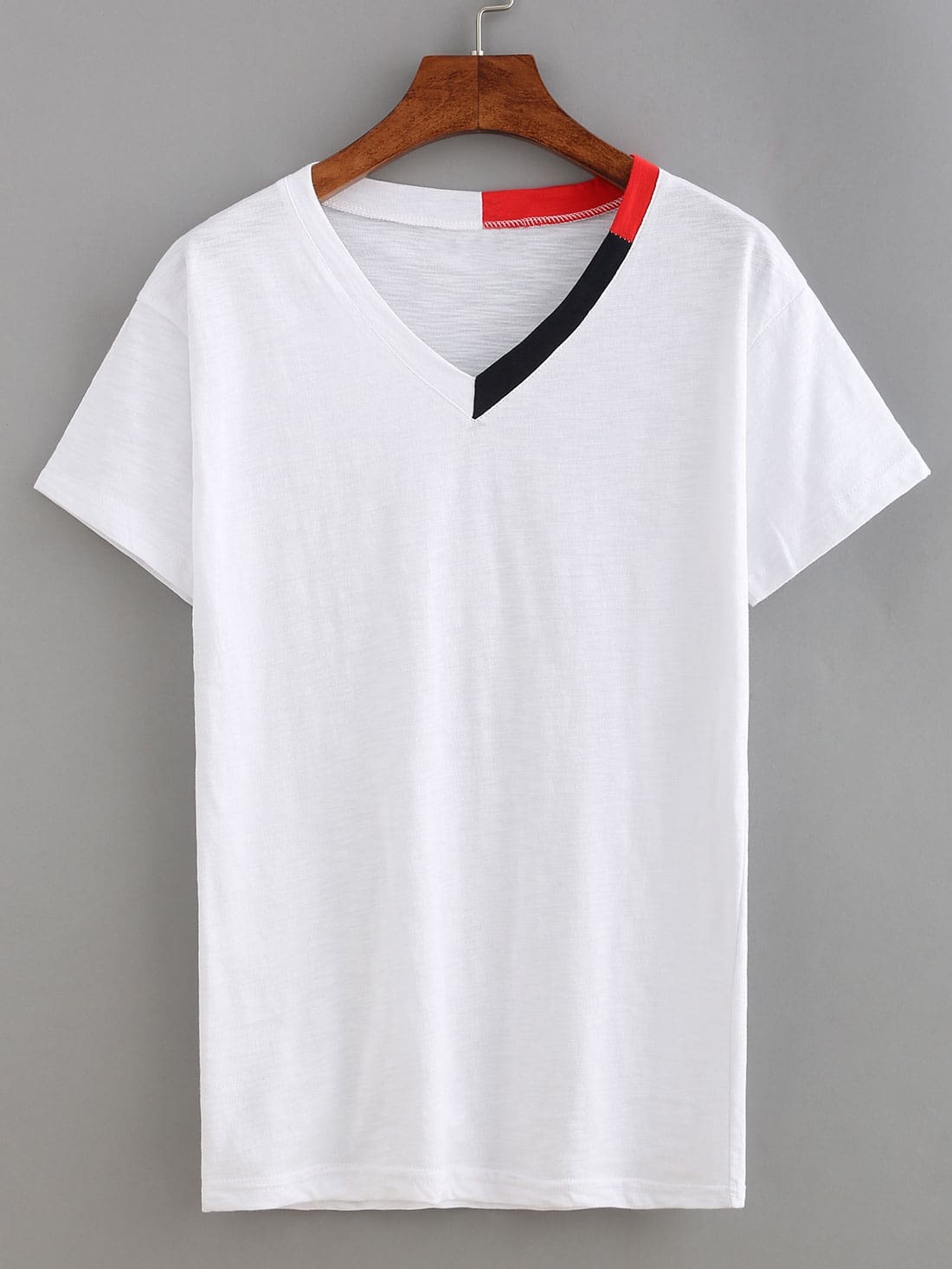 Color Block Neck T-shirt