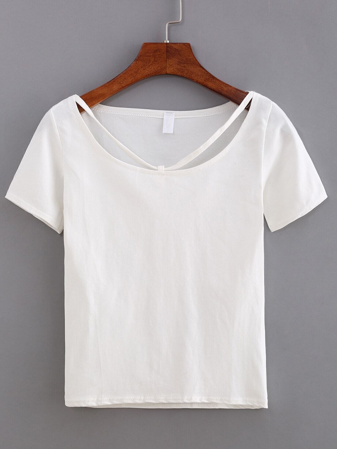 Strappy Neck T-shirt - White