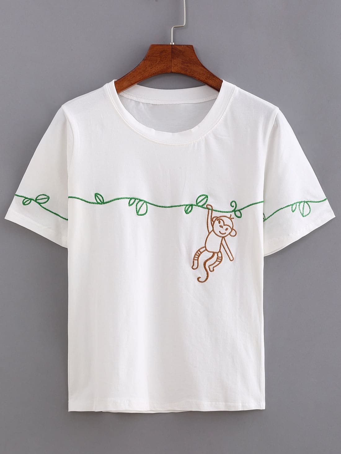 Monkey Embroidered T-shirt