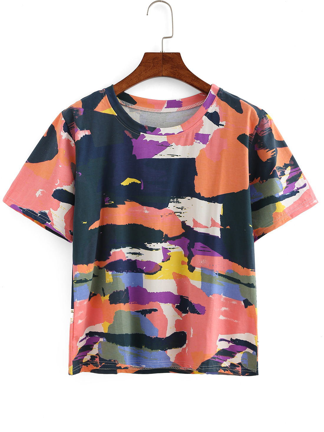 Brush Splatter Print T-shirt