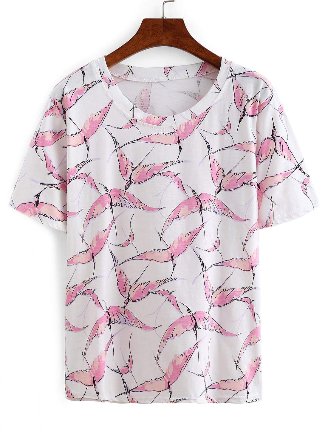 All Over Bird Print T-shirt