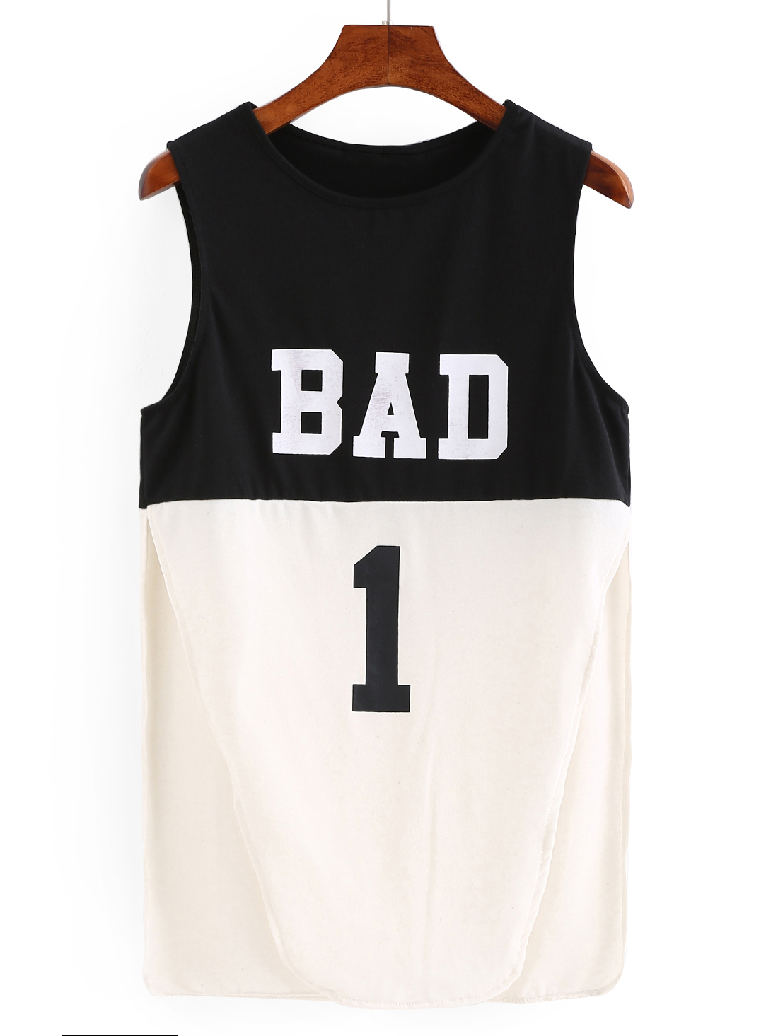 Contrast Varsity Print Tank Top