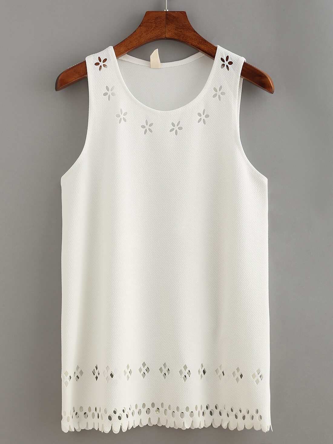 Laser-Cut Tank Top - White