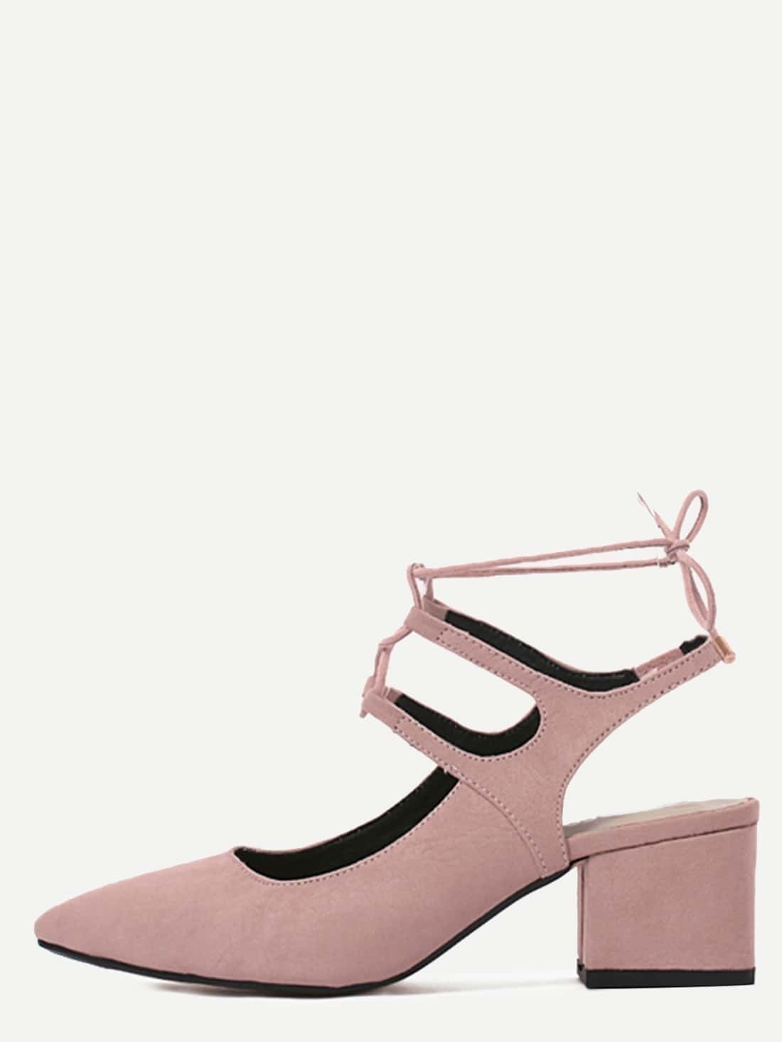 Pink Pointed Out Strap Pumps