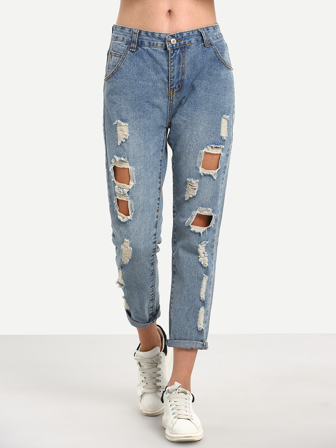 Ripped Light Wash Jeans