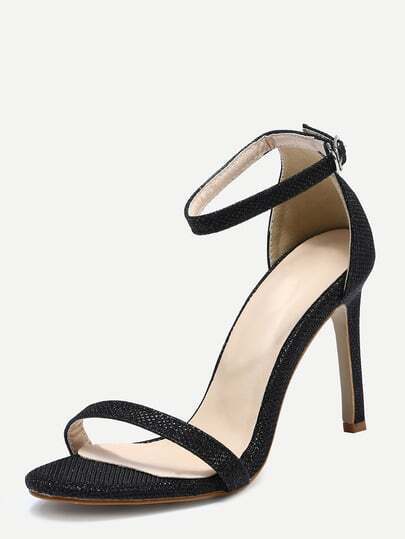 chaussure talon noir ouverte,SANDALE NU PIEDS Sandales a talon haut bloc femme chaussure bout ou