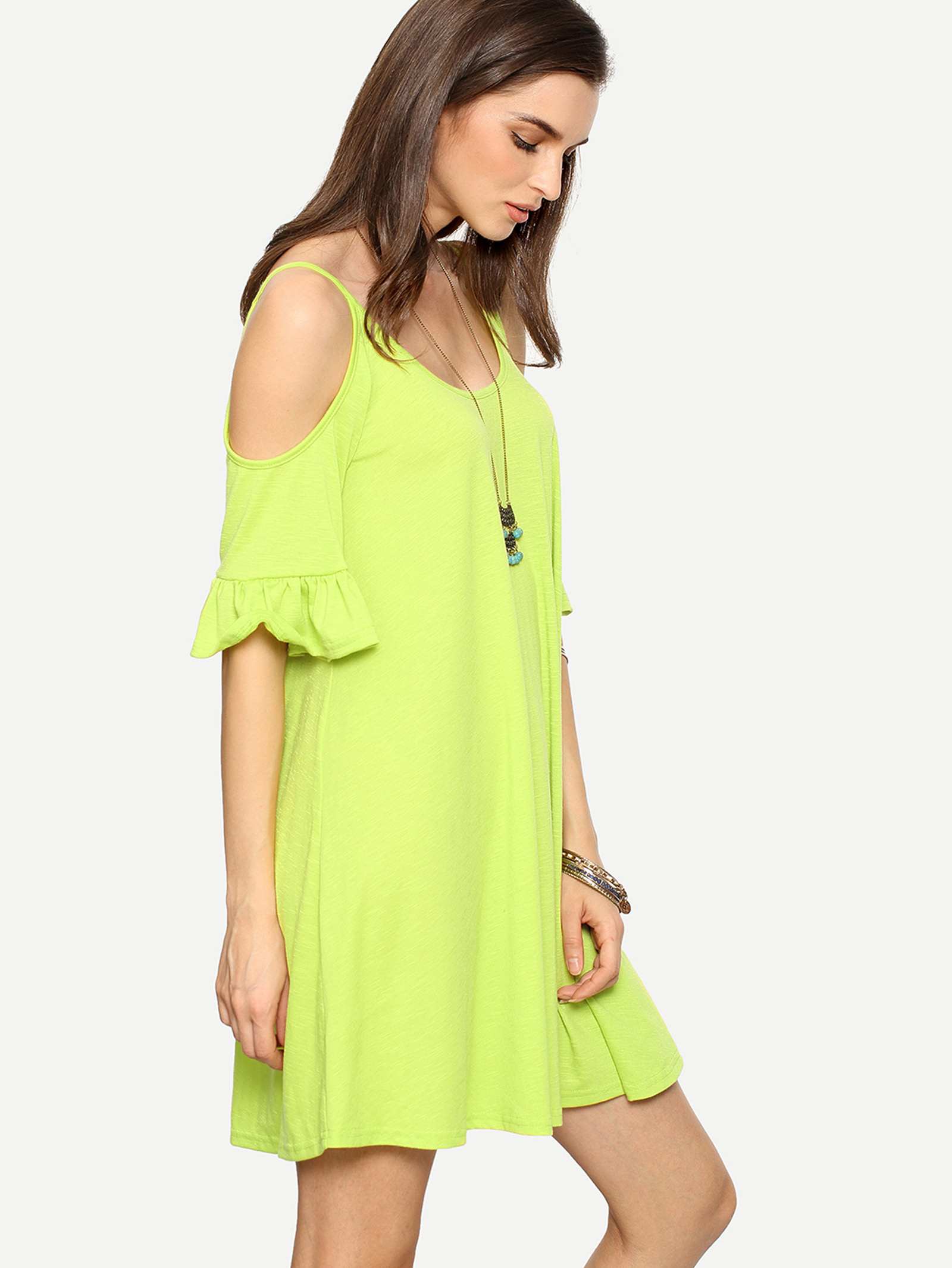 cold shoulder dress shein